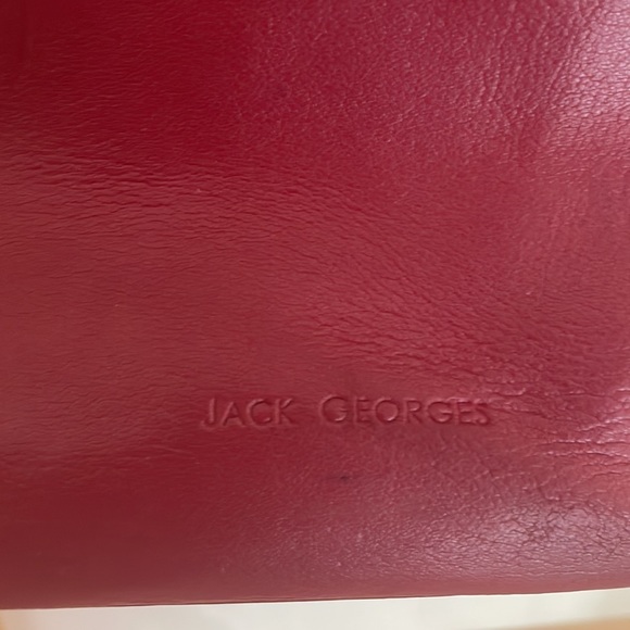 JACK GEORGES Red Italian Leather Laptop Shoulder Bag Dome Zip-Around Briefcase. - Picture 3 of 12